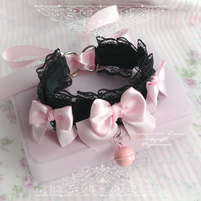 Choker Necklace ,Kitten Rule Play Collar, DDLG Princess Black Lace Baby ...