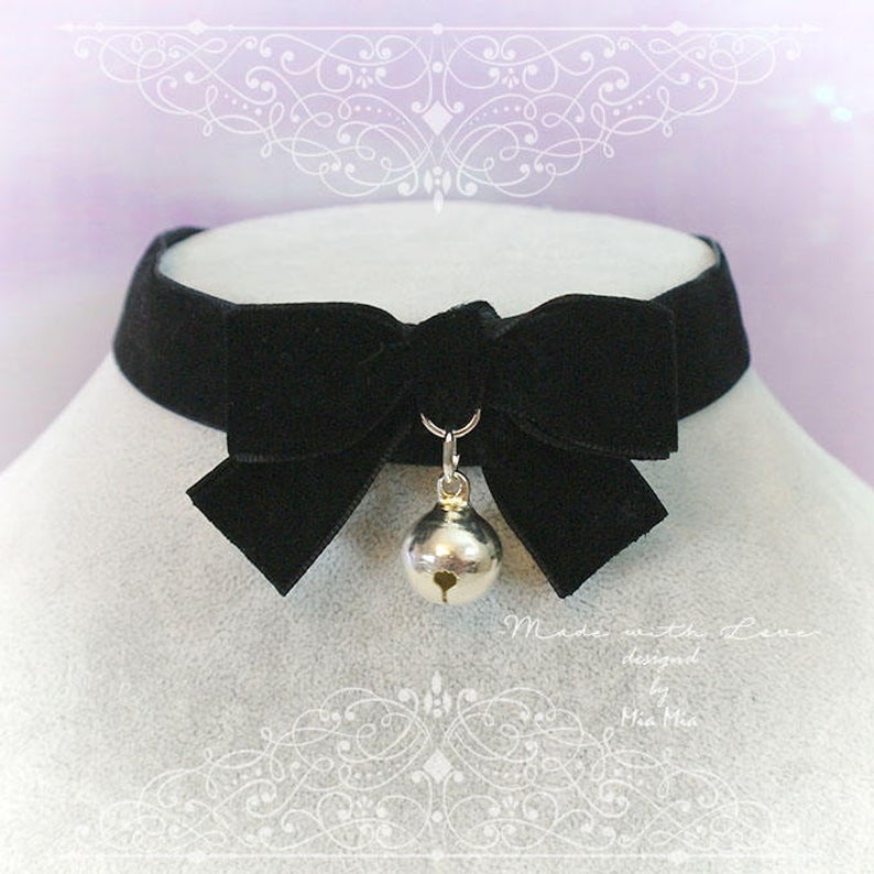 Black Velvet Bow Choker Gothic Lolita Necklace Cute Goth Gothic Jewelry
