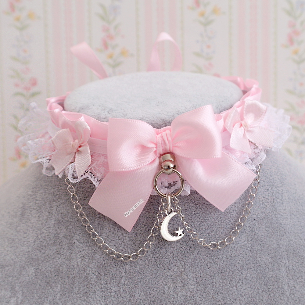 Pink Bell Choker Pastel Goth Lace Bow Silver Collar Emo Goth Lolita Cosplay  Cat Kawaii Buy Necklace,Choker Necklace,Bell Choker Necklace Product On |  