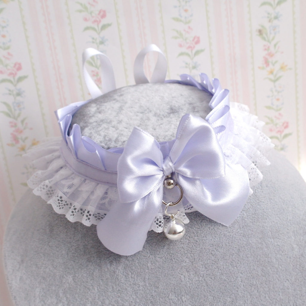 BABY Girl Choker Necklace Lace Light Blue Bow Bling Rhinestone neck