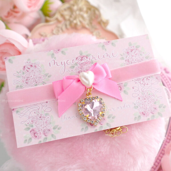 Coquette Hot Pink Bow Baby Pink Velvet Choker Necklace, Heart Rhinestone Pendant ,Princess Core Soft Girl Style Jewelry Accessories