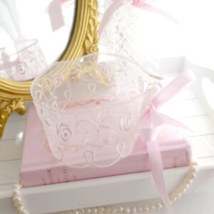 Pretty Sheer Light Pink Floral Lace choker ,satin tie back lace wide collar , princess fairycore everyday jewelry