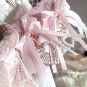 Coquette Pearl Heart Bow Earrings