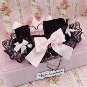 pink black lace kittenplay collar mycocomimi