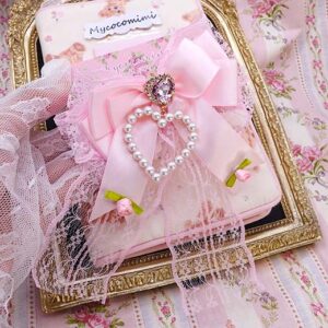 Princess Core Pink Bow Hair Clips • Little Flower Rhinestone Pearl Heart Barrettes • Lace Ribbon Lolita Hair Accessories • Soft Girl Gift