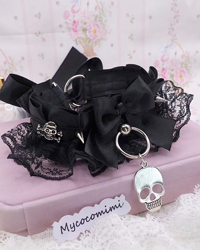 skull goth choker
