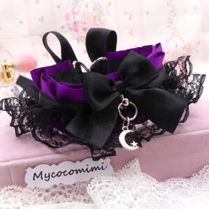 purple kitten play collar crescent moon