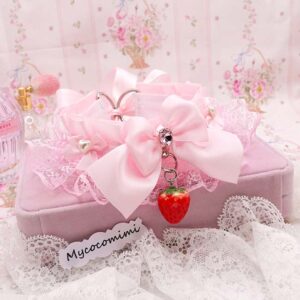 strawberry pink kitten play collar