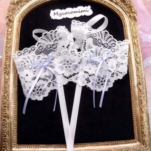 Mycocomimi.com white lace blue bow choker fairy core